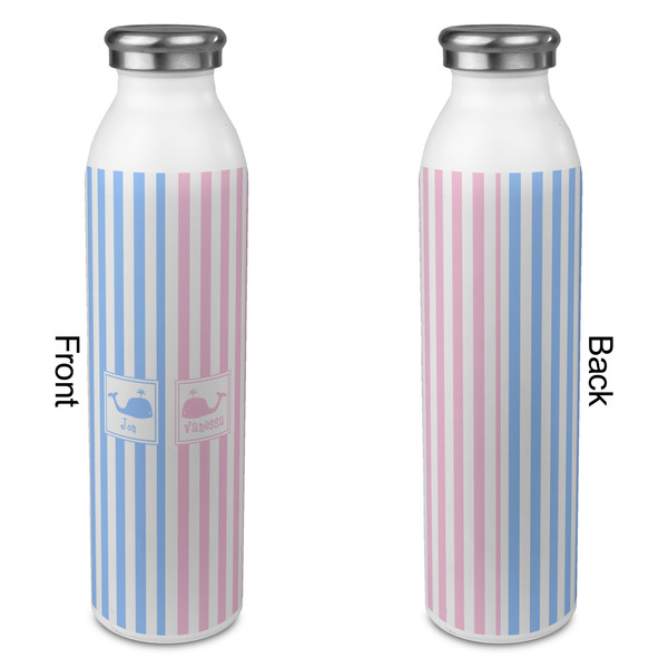 Striped w/ Whales 20oz Water Bottles - Full Print - Approval