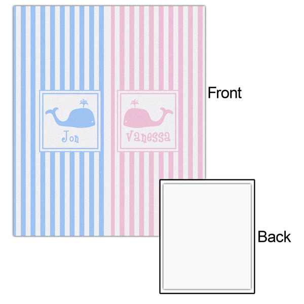 Striped w/ Whales 20x24 - Matte Poster - Front & Back