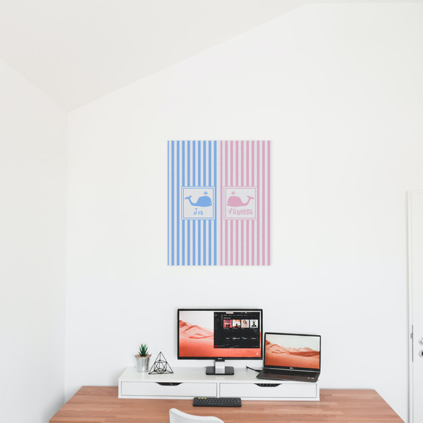 Striped w/ Whales 20x24 - Matte Poster - On the Wall