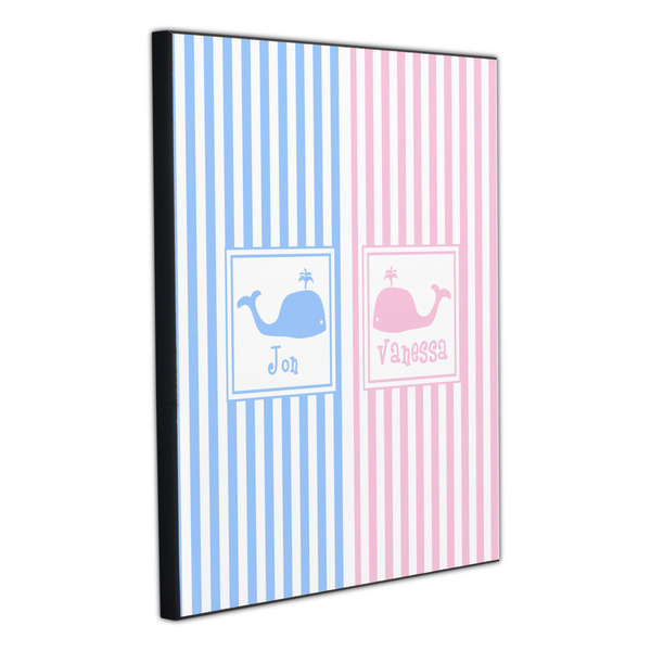 Striped w/ Whales 20x24 Wood Print - Angle View