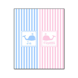 Striped w/ Whales Wood Print - 20x24 (Personalized)