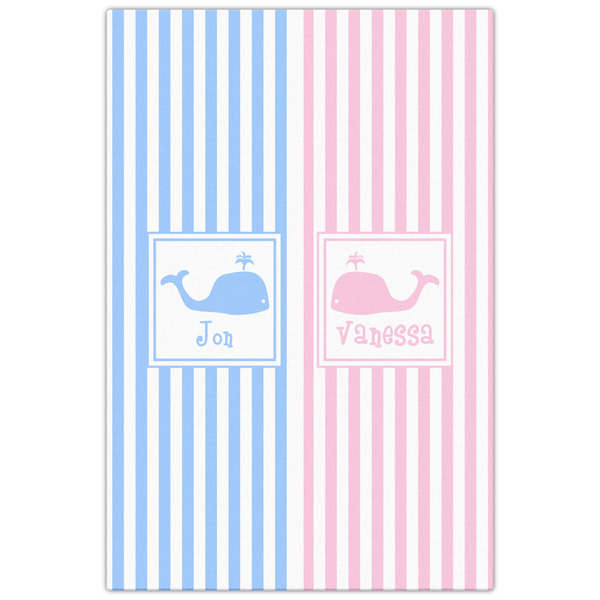 Striped w/ Whales 20x30 - Canvas Print - Front View