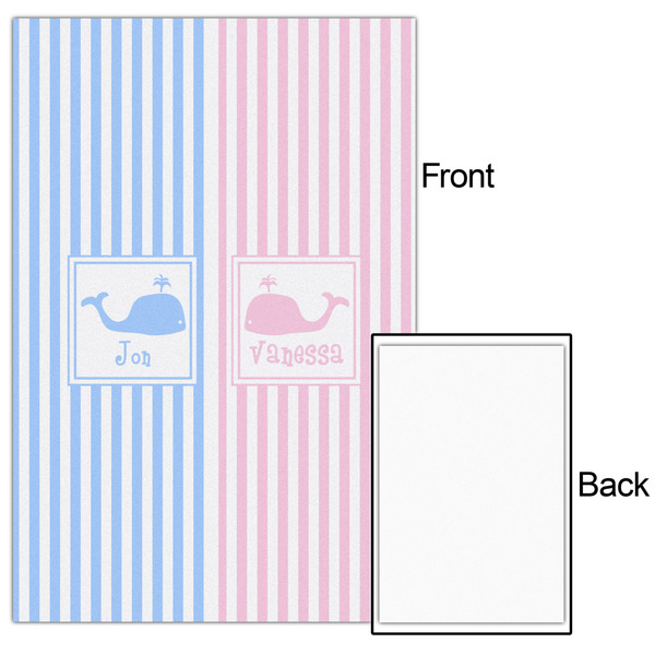 Striped w/ Whales 20x30 - Matte Poster - Front & Back