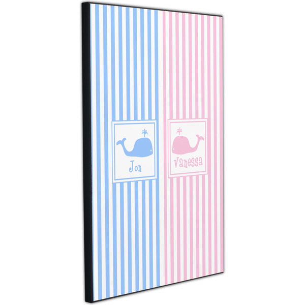 Striped w/ Whales 20x30 Wood Print - Angle View