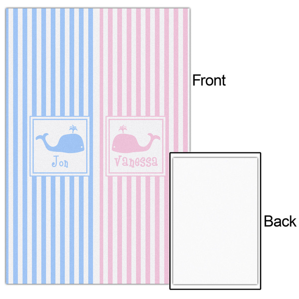 Striped w/ Whales 24x36 - Matte Poster - Front & Back
