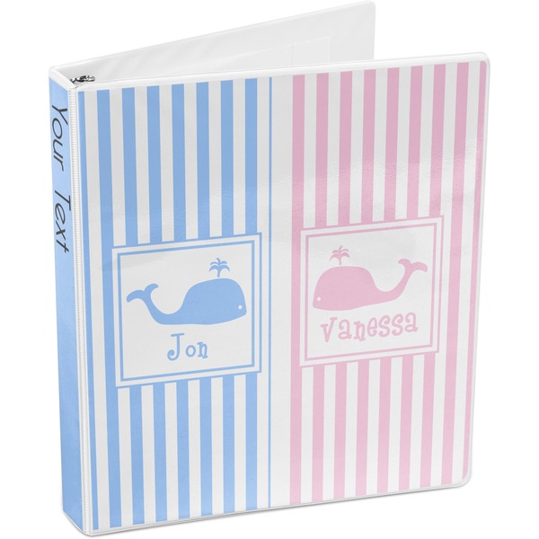 Striped w/ Whales 3-Ring Binder 3/4 - Main