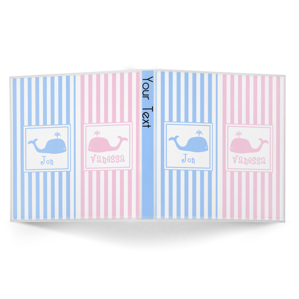 Striped w/ Whales 3-Ring Binder Approval- 1in
