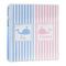 Striped w/ Whales 3-Ring Binder - 1 inch (Personalized)