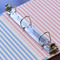 Striped w/ Whales 3 Ring Binders - Full Wrap - 1" - DETAIL