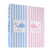 Striped w/ Whales 3 Ring Binders - Full Wrap - 1" - FRONT
