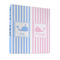 Striped w/ Whales 3 Ring Binder - Full Wrap - 1" (Personalized)