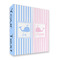 Striped w/ Whales 3 Ring Binders - Full Wrap - 2" - FRONT