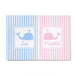 Striped w/ Whales 4' x 6' Patio Rug (Personalized)