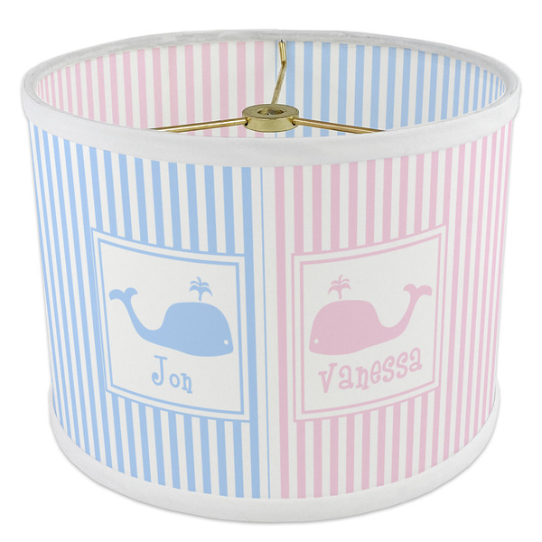 Striped w/ Whales 8" Drum Lampshade - ANGLE Poly-Film