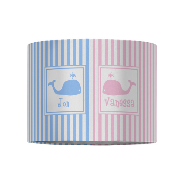 Striped w/ Whales 8" Drum Lampshade - FRONT (Fabric)