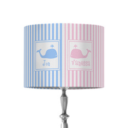 Striped w/ Whales 8" Drum Lamp Shade - Fabric (Personalized)