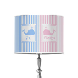 Striped w/ Whales 8" Drum Lamp Shade - Poly-film (Personalized)