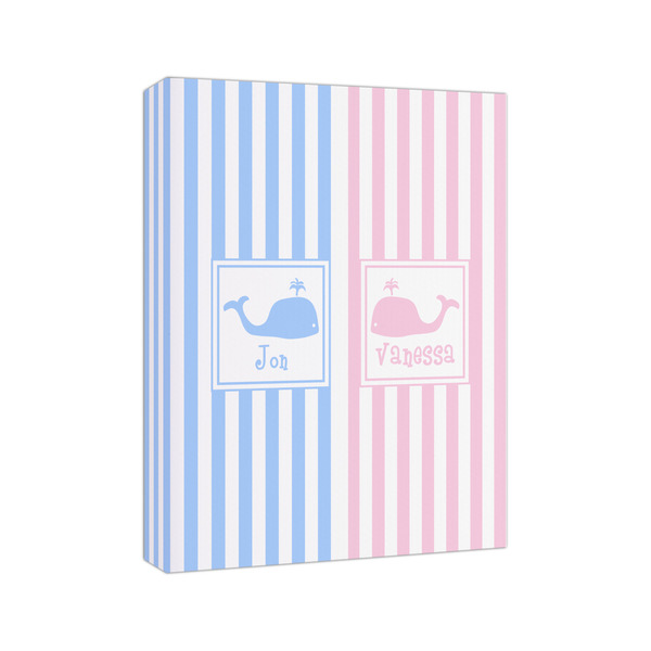 Striped w/ Whales 8x10 - Canvas Print - Angled View
