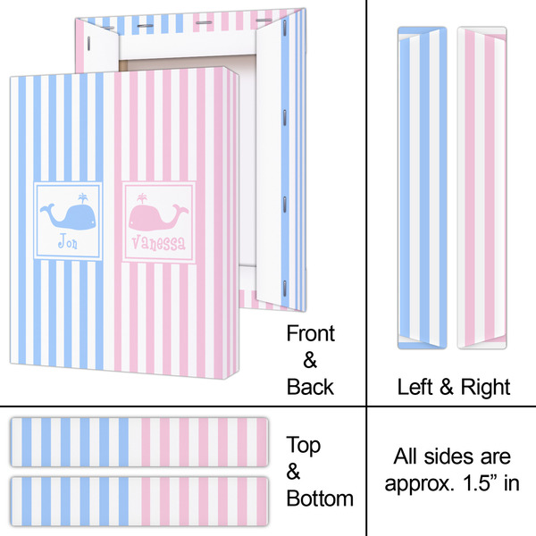 Striped w/ Whales 8x10 - Canvas Print - Approval