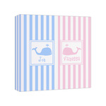 Striped w/ Whales Canvas Print - 8x8 (Personalized)