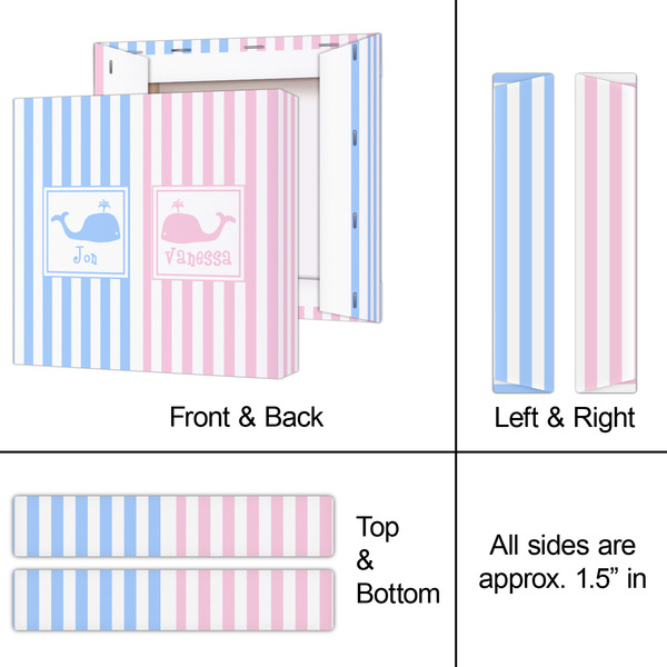 Striped w/ Whales 8x8 - Canvas Print - Approval