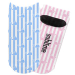 Striped w/ Whales Adult Ankle Socks (Personalized)