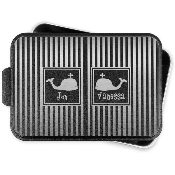 Custom Striped w/ Whales Aluminum Baking Pan with Lid (Personalized)