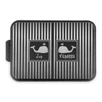 Striped w/ Whales Aluminum Baking Pan with Black Lid (Personalized)
