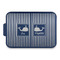 Striped w/ Whales Aluminum Baking Pan - Navy Lid - FRONT