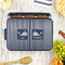 Striped w/ Whales Aluminum Baking Pan - Navy Lid - LIFESTYLE