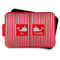 Striped w/ Whales Aluminum Baking Pan - Red Lid - FRONT w/lif off