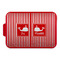 Striped w/ Whales Aluminum Baking Pan - Red Lid - FRONT