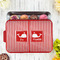 Striped w/ Whales Aluminum Baking Pan - Red Lid - LIFESTYLE