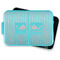 Striped w/ Whales Aluminum Baking Pan - Teal Lid - FRONT w/ lid off