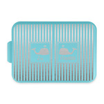 Striped w/ Whales Aluminum Baking Pan with Teal Lid (Personalized)