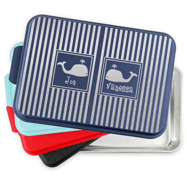 Striped w/ Whales Aluminum Cake Pan with Lid - PARENT/MAIN