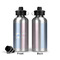Striped w/ Whales Aluminum Water Bottle - Front and Back