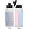 Striped w/ Whales Aluminum Water Bottle - White APPROVAL