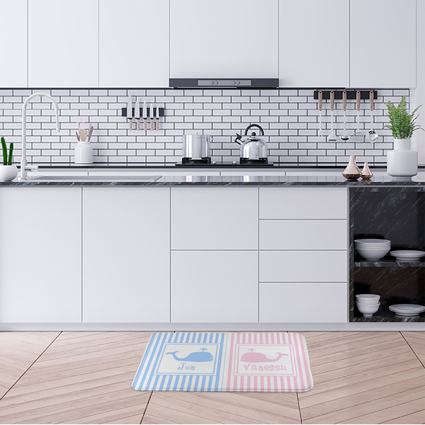 Striped w/ Whales Anti-Fatigue Kitchen Mats - LIFESTYLE