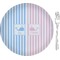 Striped w/ Whales Glass Appetizer / Dessert Plate 8" (Personalized)