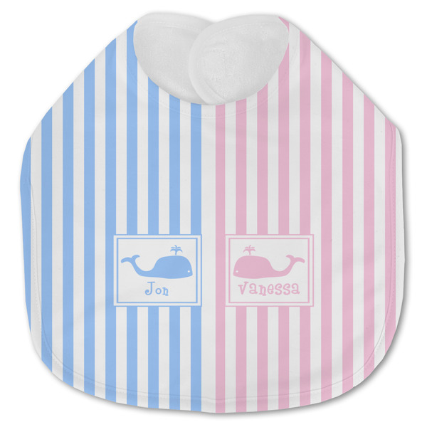 Striped w/ Whales Baby Bib - AFT closed