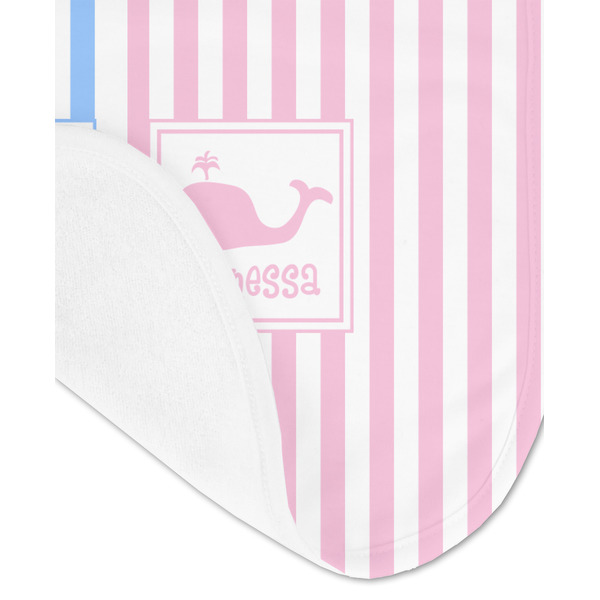 Striped w/ Whales Baby Bib - AFT detail