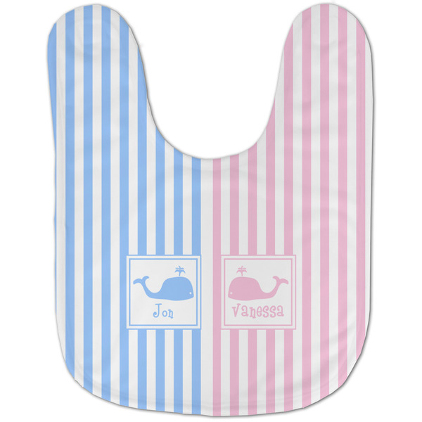 Striped w/ Whales Baby Bib - AFT flat