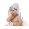 Striped w/ Whales Baby Hooded Towel on Child