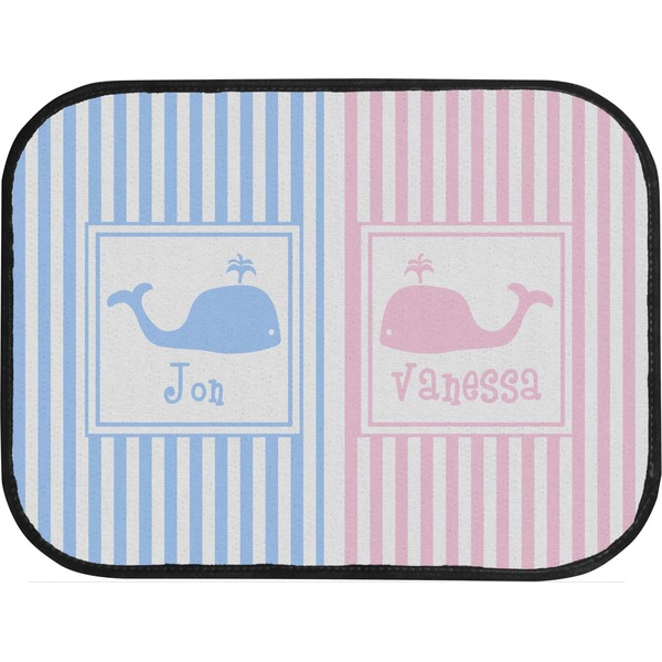 Striped w/ Whales Back Seat Car Mat