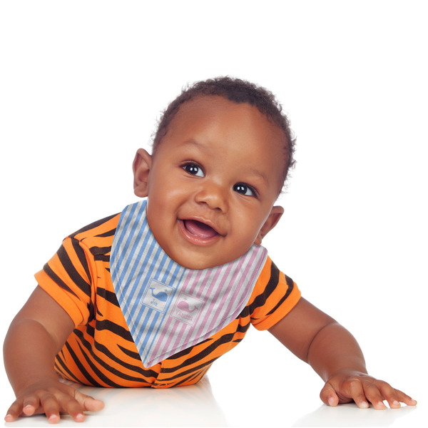 Striped w/ Whales Bandana Bib - (Lifestyle 1 boy)