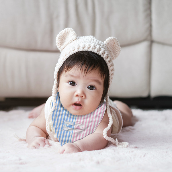 Striped w/ Whales Bandana Bib - (Lifestyle 2 girl)