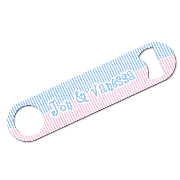 Custom Striped w/ Whales Bar Bottle Opener w/ Multiple Names