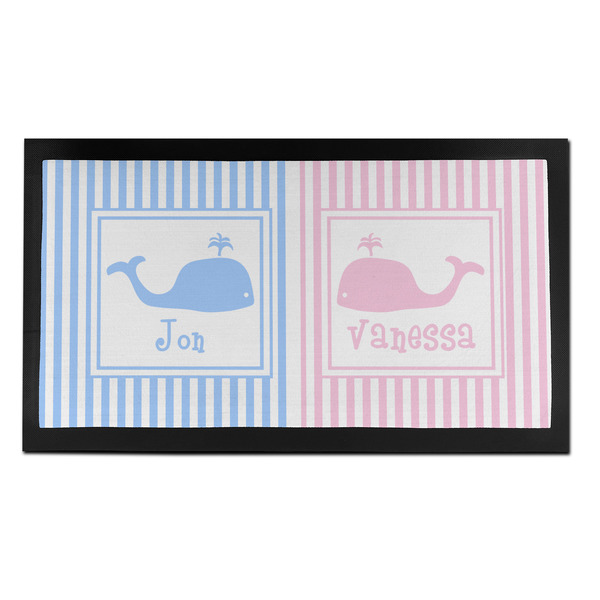 Striped w/ Whales Bar Mat - Small - FRONT