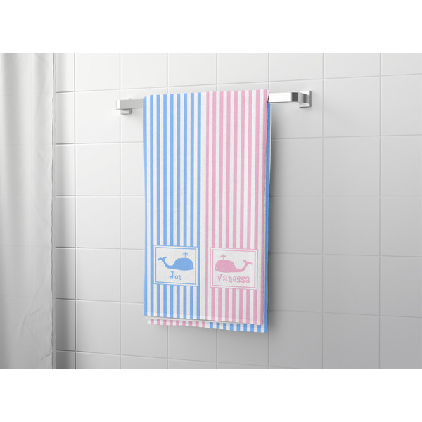 Striped w/ Whales Bath Towel - LIFESTYLE